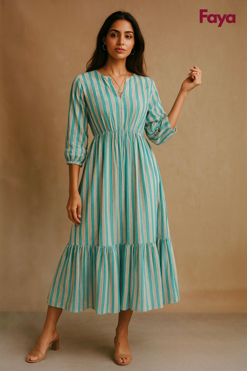 Aavya – Cotton Flare Midi Gown