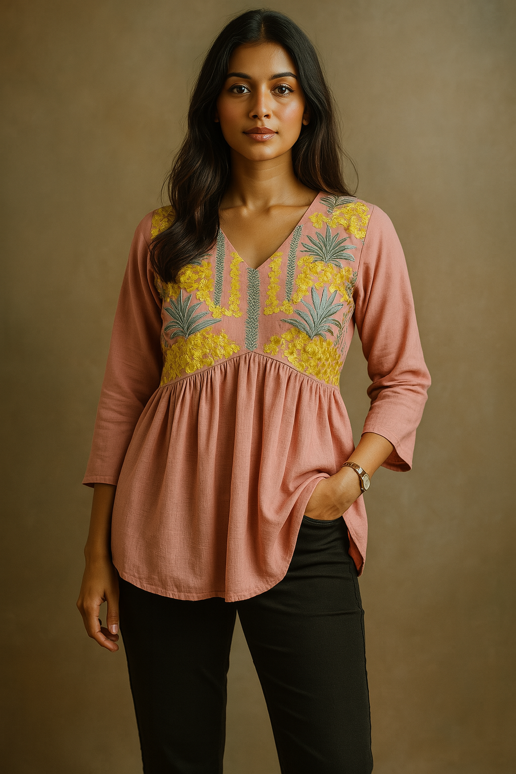 Deira Ethnic Linen Top