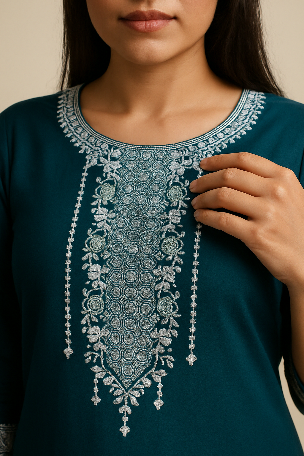 Zehra – Modal Chanderi Long Kurti